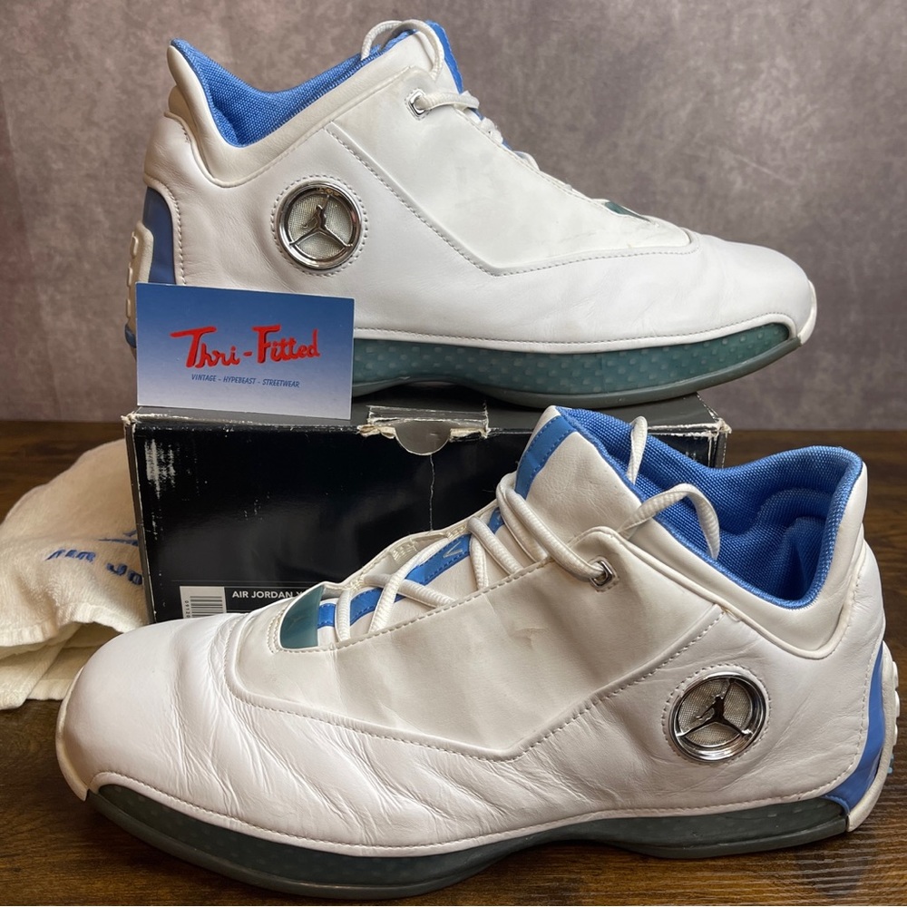 Jordan 18 OG Low University Blue 2003 Size 13 306151-104 UNC White Vintage Shoes